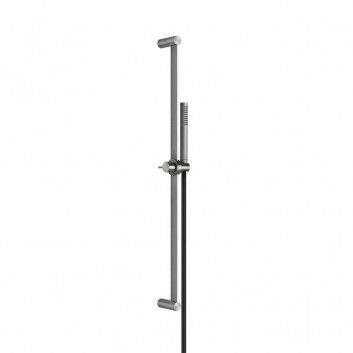 Shower rail Gessi Shower316, z handshower 1-funkcyjną, wężem i przyłączem kątowym, brushed steel