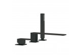 3-hole bath mixer Tres Cuadro, spout dł. 22 cm, black mat