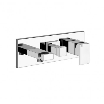 Mixer bath and shower Gessi Rettangolo Shower, concealed, 2 wyjścia wody, short spout, switch wciskany, chrome