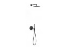Shower set Tres Study-Exclusive, concealed, with mixer Rapid-Box and rainfall, 2 wyjścia wody, black mat