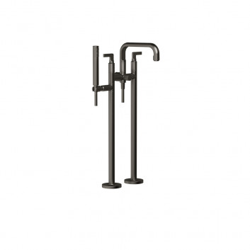 Freestanding bath mixer Gessi Bath316, 2 wyjścia wody, Shower set, brushed steel