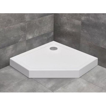 Pentagonal shower tray Radaway Doros PT, 80x80cm, white