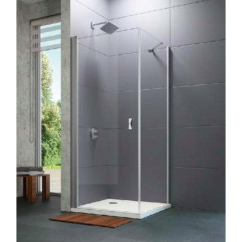 Swing door Huppe Design pure quadrangle, 800mm, uniwersalne, Anti-Plaque, profil chrome eloxal