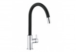 Kitchen faucet Kludi Bingo Star XS, height 370mm, wyciągana obrotowa spout, black mat/chrome