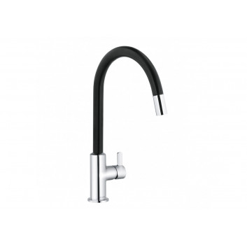 Kitchen faucet Kludi Bingo Star XS, height 370mm, wyciągana obrotowa spout, black mat/chrome