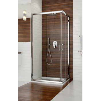 Square shower cabin Sanplast TX KN/TX5b-80-S, corner, 80x80cm, glass transparent, white profile