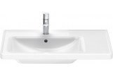 Wall-hung washbasin/vanity Duravit D-Neo, 80x48cm, asymmetric, komora on the left strony, z overflow, battery hole, white