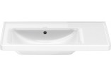 Wall-hung washbasin/vanity Duravit D-Neo, 80x48cm, asymmetric, komora on the left strony, z overflow, without tap hole, white