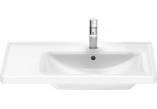 Wall-hung washbasin/vanity Duravit D-Neo, 80x48cm, asymmetric, komora z right strony, z overflow, battery hole, white