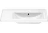 Wall-hung washbasin/vanity Duravit D-Neo, 80x48cm, asymmetric, komora z right strony, z overflow, without tap hole, white