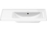 Wall-hung washbasin/vanity Duravit D-Neo, 80x48cm, asymmetric, komora z right strony, z overflow, without tap hole, white
