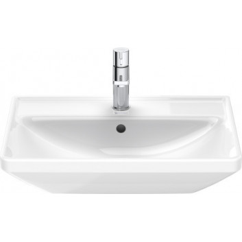 Wall-hung washbasin Duravit D-Neo, 55x44cm, z overflow, battery hole, white