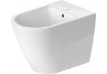 Back to wall bidet Duravit D-Neo Rimless, 65x37cm, z overflow, battery hole white