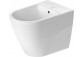 Back to wall bidet Duravit D-Neo Rimless, 65x37cm, z overflow, battery hole white