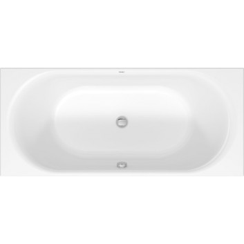 Bathtub rectangular Duravit D-Neo, 180x80cm, acrylic, 1 back ukośnie, white