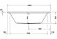 Bathtub rectangular Duravit D-Neo, 180x80cm, acrylic, 1 back ukośnie, white