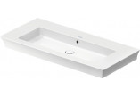 Wall-hung washbasin/vanity Duravit White Tulip, 105x49cm, overflow, without tap hole, white