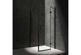 Rectangular shower cabin Omnires Manhattan, 120x80cm, door swing, glass transparent, profil black mat