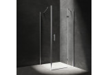 Rectangular shower cabin Omnires Manhattan, 80x70cm, door swing, glass transparent, profil chrome