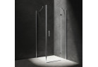 Square shower cabin Omnires Manhattan, 80x80cm, door swing, glass transparent, profil chrome