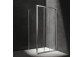Square shower cabin Omnires Bronx, 80x80cm, door sliding, glass transparent, profil chrome