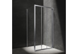 Rectangular shower cabin Omnires Bronx, 110x80cm, door sliding 3-częściowe, glass transparent, profil chrome