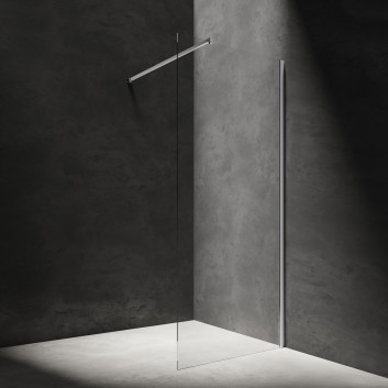 Shower cabin walk-in Omnires Marina, 80x30cm, with side panel, glass transparent, profil chrome
