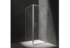 Square shower cabin Omnires S, 80x80cm, door swing, glass transparent, profil chrome