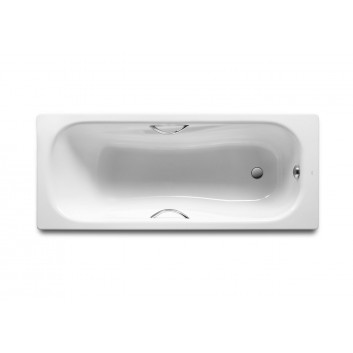 Bathtub rectangular Roca Princess, 160x75cm, steel, powierzchnia antypoślizgowa, white 