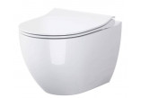 Bowl zawieszana with seat slim Cersanit Zen Set B246, 49,5x35,5cm, CleanOn, bez kołnierza, white