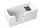 Bathtub rectangular Polimat Vevo, 140x70cm, with door dla seniora, acrylic, white
