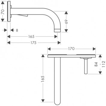 Bateria umywalkowa Axor Strack ścienna- sanitbuy.pl