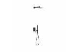 Shower set Tres Slim Exclusive, concealed, Rapid-Box, 2 wyjścia wody, overhead shower 300x200mm, black mat