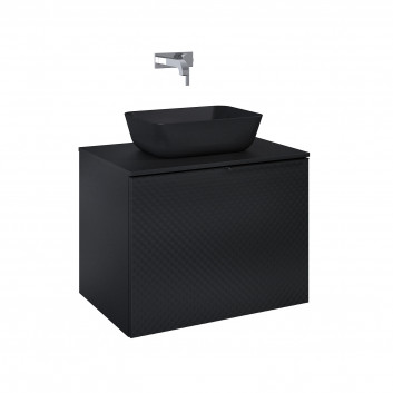 Cabinet vanity Elita Glam, 90cm, 1S + 1S, 2 szuflady, black mat