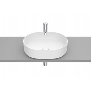 Countertop washbasin Roca Inspira Round, 50x37cm, cienkościenna, without overflow, Fineceramic, onyks