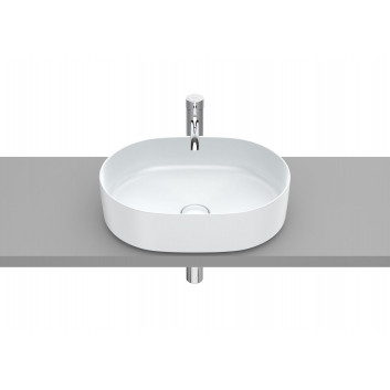Countertop washbasin Roca Inspira Round, 50x37cm, cienkościenna, without overflow, Fineceramic, onyks