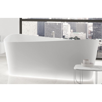 Bathtub freestanding Novellini Infinitive, 170x75cm, conglomerate Novotech, white mat