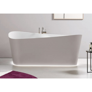 Bathtub freestanding Novellini Infinitive, 170x75cm, conglomerate Novotech, white mat