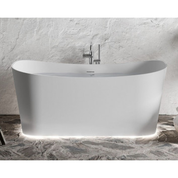 Bathtub freestanding Novellini Ship, 150x70cm, konglomeratowa, white mat