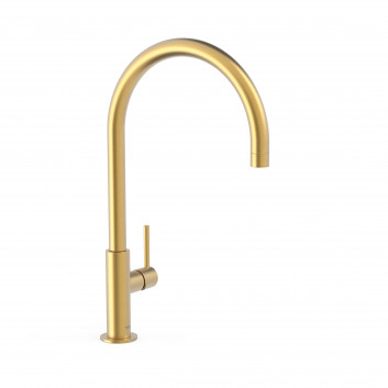 Sink mixer Tres Exclusive, standing, single lever, height 418mm, obracana spout, gold matowe 24-K