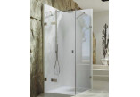 Shower cabin quadrangle frameless Huppe SolvaPro, swing door with fixed segment and side panel, fixing left, 700-1200 x 200-1200 mm, on special order, silver shine, glass AntiPlaque