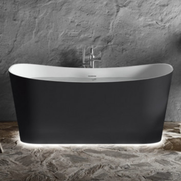 Bathtub freestanding Novellini Ship, 150x70cm, konglomeratowa, white mat