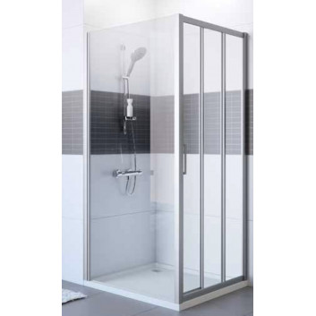 Corner shower cabin square Huppe Classics 2 Gold Edition, 90x90cm, door sliding two-piece, Anti-Plaque, profil gold