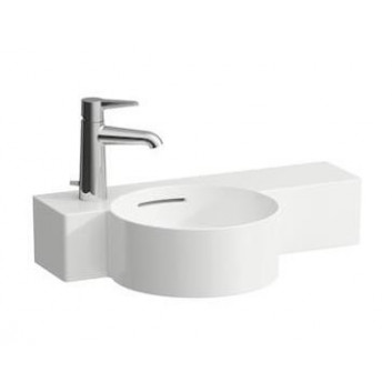 Washbasin wall mounted Laufen Val, SaphirKeramik, 55x31,5cm, shelf on the right, without tap hole, white