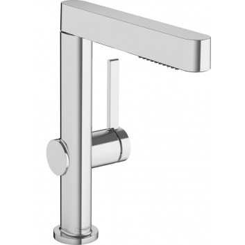 Washbasin faucet Hansgrohe Finoris, standing, single lever, height 182mm, set drain, chrome