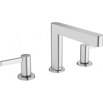 3-hole washbasin faucet Hansgrohe Finoris, standing, height 187mm, set drain push-open, chrome