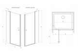 Door for recess installation Radaway EOS II DWJ 120, left, 120x195cm, glass transparent, profil chrome