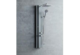 Panel prysznicowy with head shower Novellini Line 2, 22x7,5xH150 cm for wall mounting lub w narożniku - silver, pasek black 