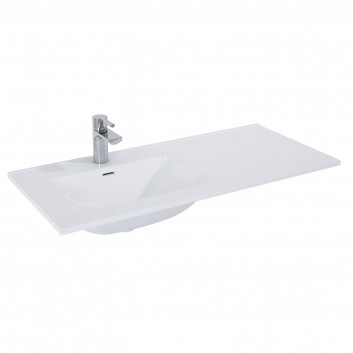 Vanity washbasin Elita Skappa, 100cm, left version, przedłużony blat, z overflow, battery hole, ceram white