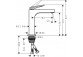 Washbasin faucet Axor Citterio, standing, height 210mm, holder dźwigniowy, set drain push-open, szlif diamentowy, chrome